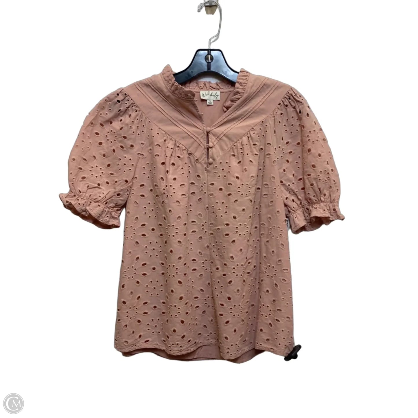 Top Short Sleeve By Wonderly In Pink, Size: S