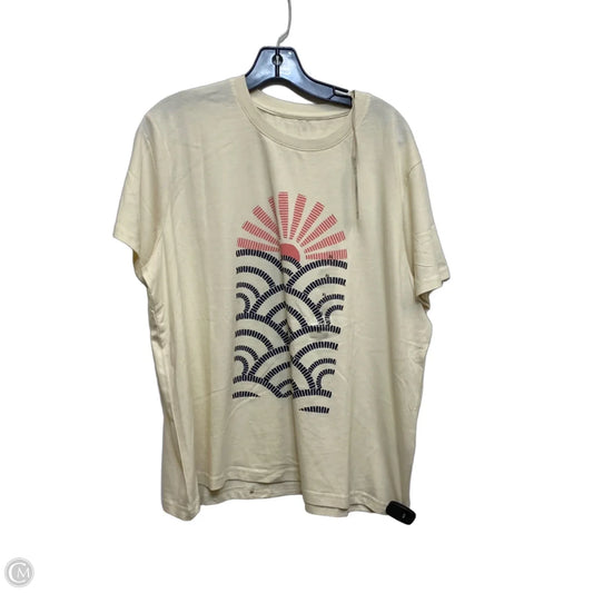 Top Short Sleeve By Natural Reflections In Cream, Size: Xl