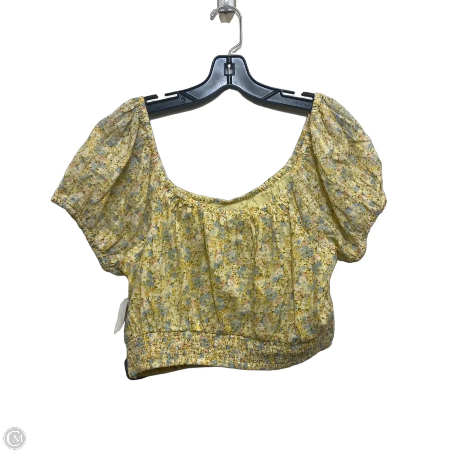 Top Short Sleeve By American Eagle In Yellow, Size: L