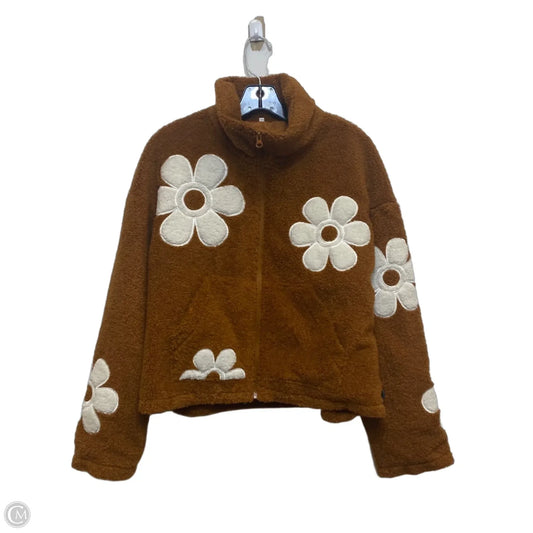 Jacket Faux Fur & Sherpa By Cmf In Brown, Size: S