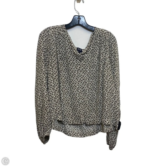 Top Long Sleeve By Gap In Brown & Cream, Size: Xl