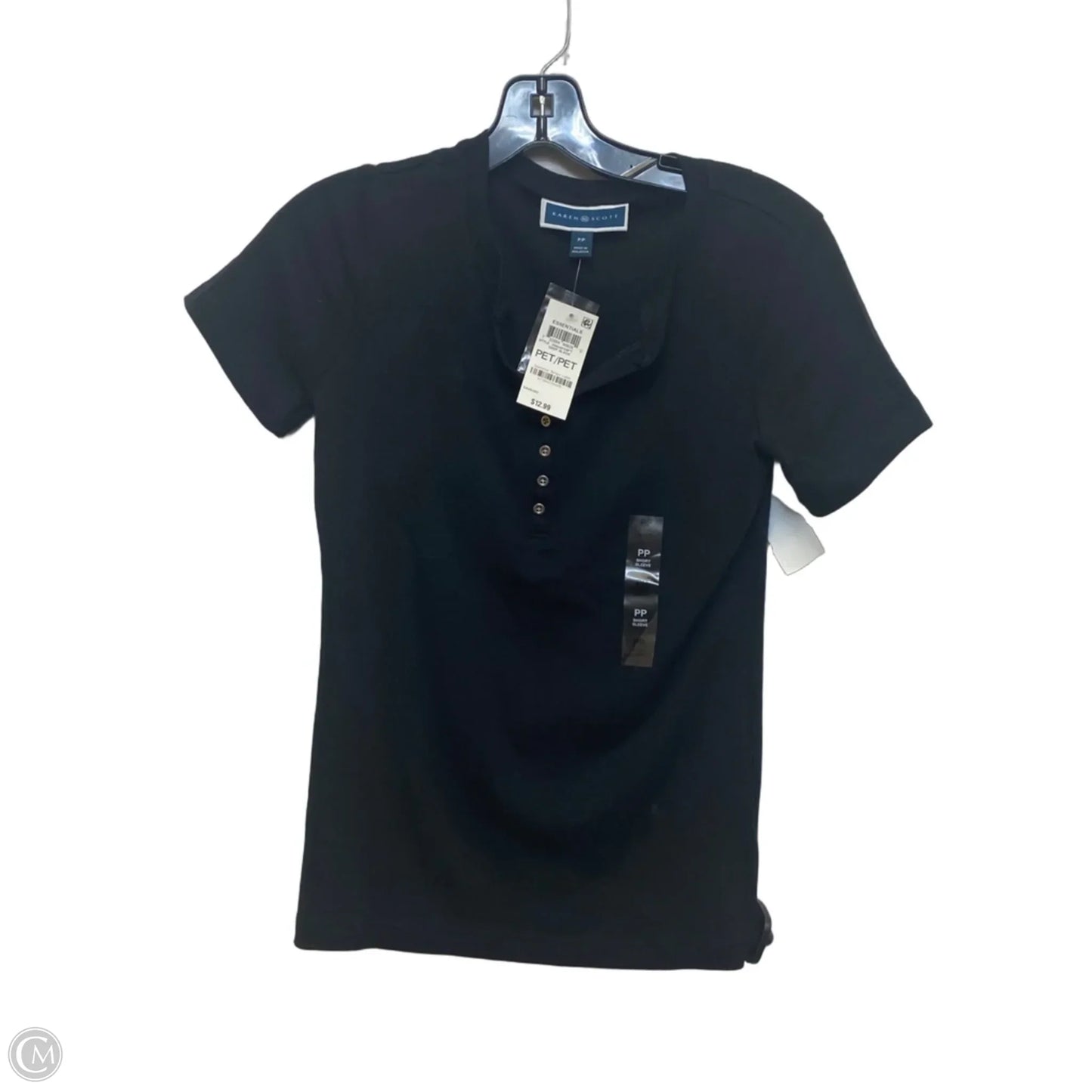 Top Short Sleeve By Karen Scott In Black, Size: Sp