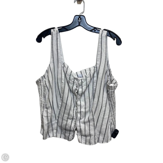 Top Sleeveless By Old Navy In Grey & White, Size: 1x