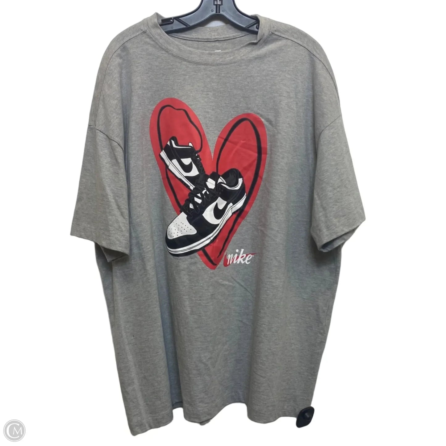 Top Short Sleeve By Nike In Grey, Size: L