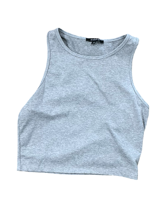 Top Sleeveless By Zobha In Grey, Size:M