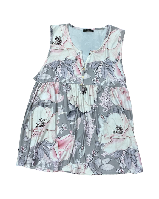 Top Sleeveless By Clothes Mentor In Pink & White, Size:3X