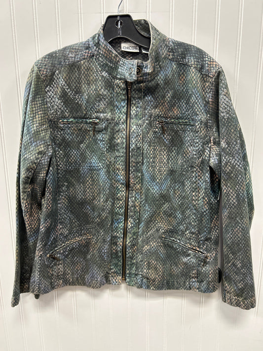 Jacket Denim By Chicos In Blue, Size:M