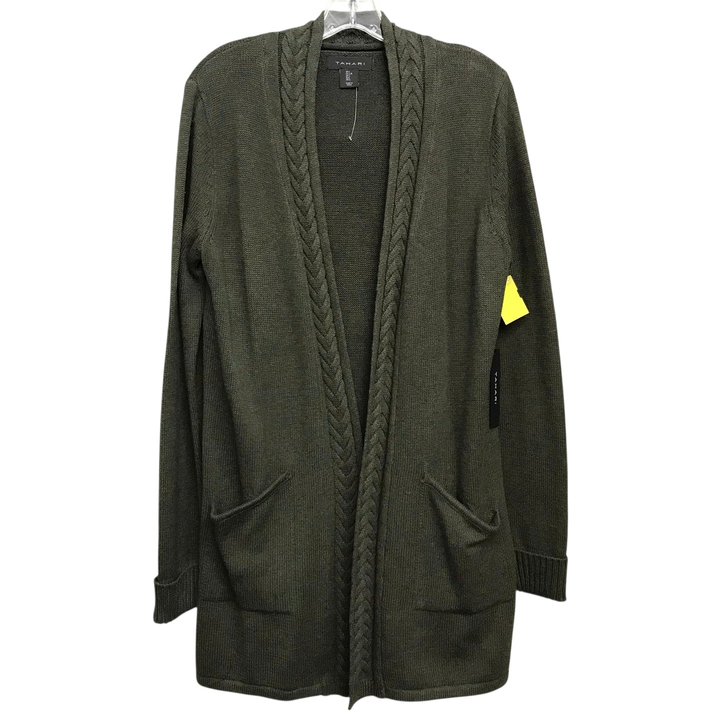 Sweater Cardigan By Tahari In Green, Size:L