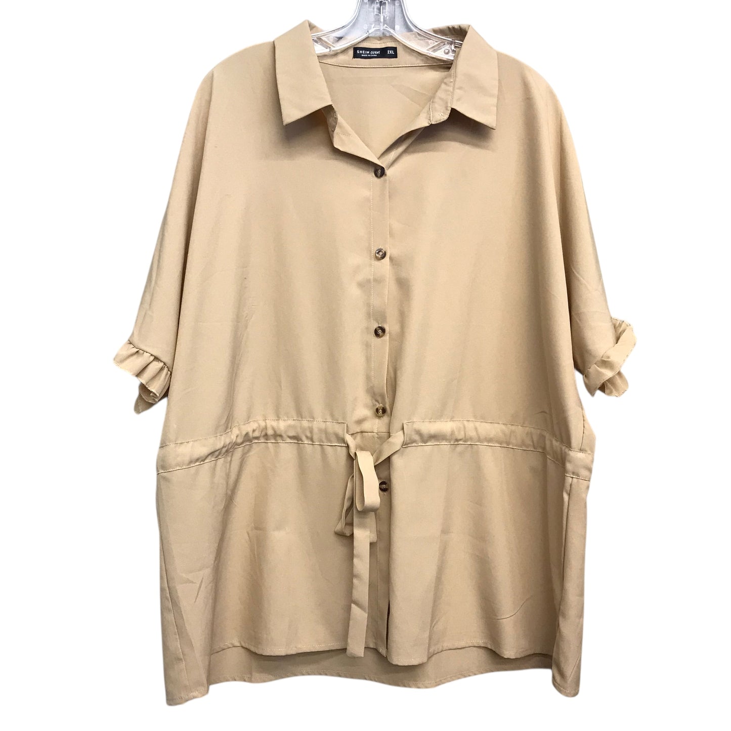 Top Ss By Shein In Tan, Size:2X