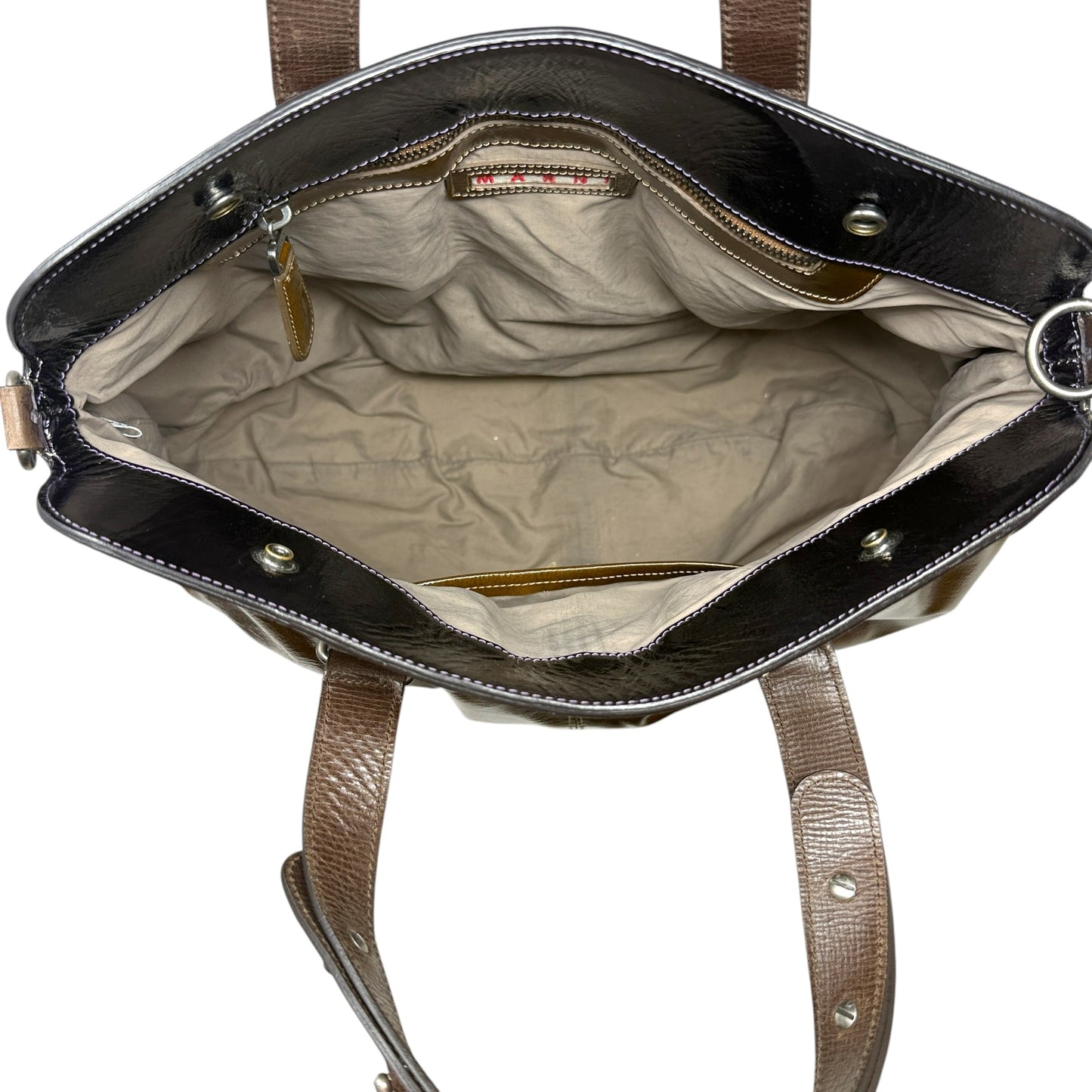 Patent Leather Balloon Bag Designer By Marni, Size: Large