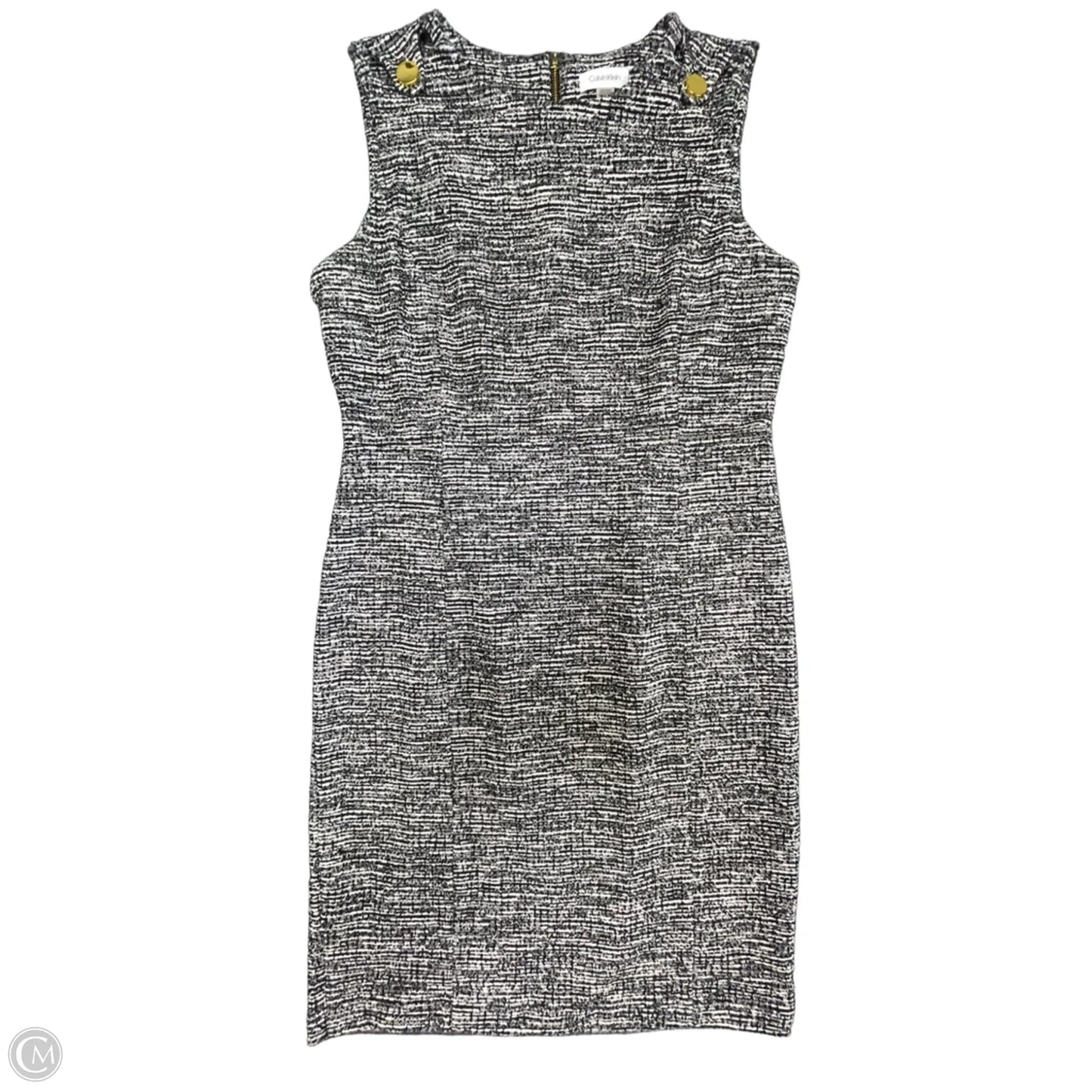 Dress Work By Calvin Klein In Black & White, Size: 14