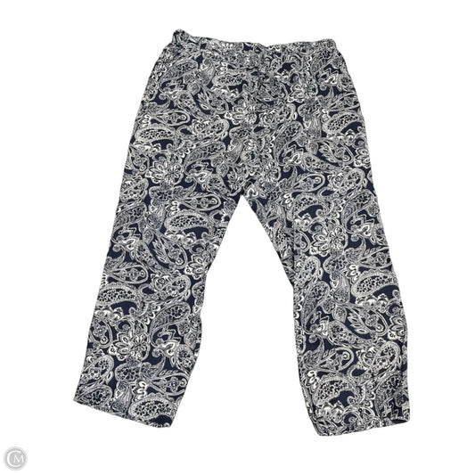 Pants Lounge By Clothes Mentor In Blue & White, Size: 16