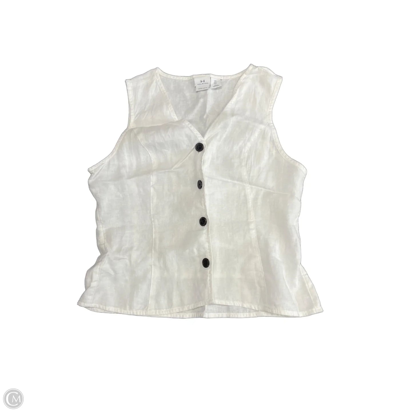 Top Sleeveless By Halston In White, Size: L