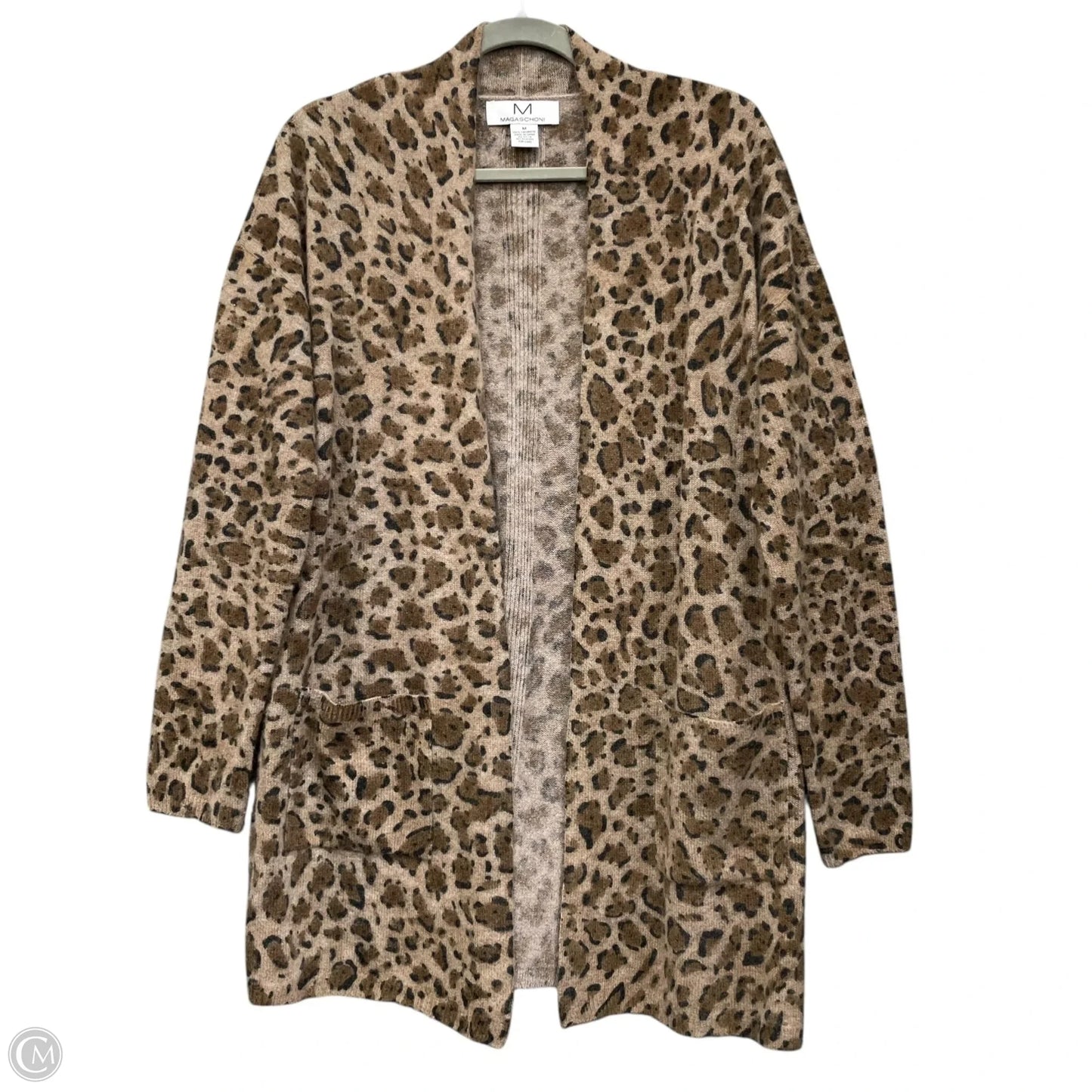 Sweater Cardigan Cashmere By Magaschoni In Leopard Print, Size: M