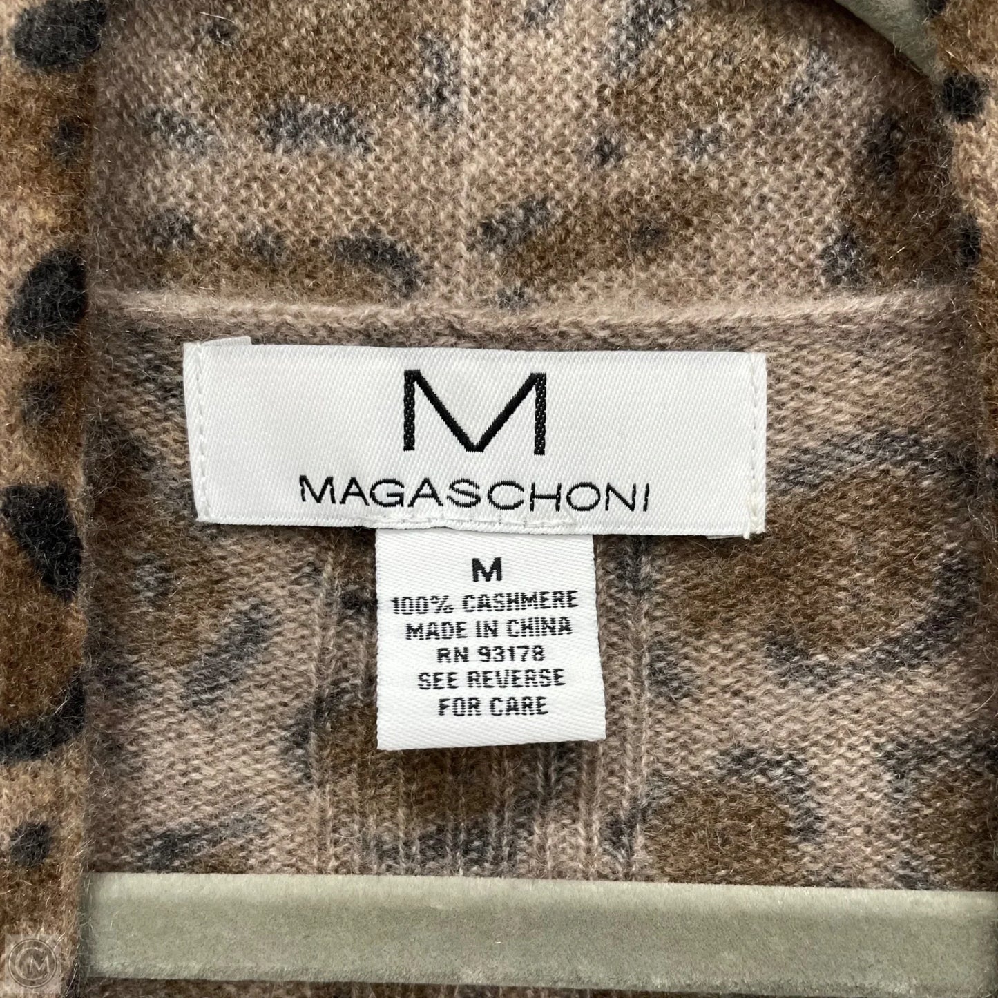 Sweater Cardigan Cashmere By Magaschoni In Leopard Print, Size: M