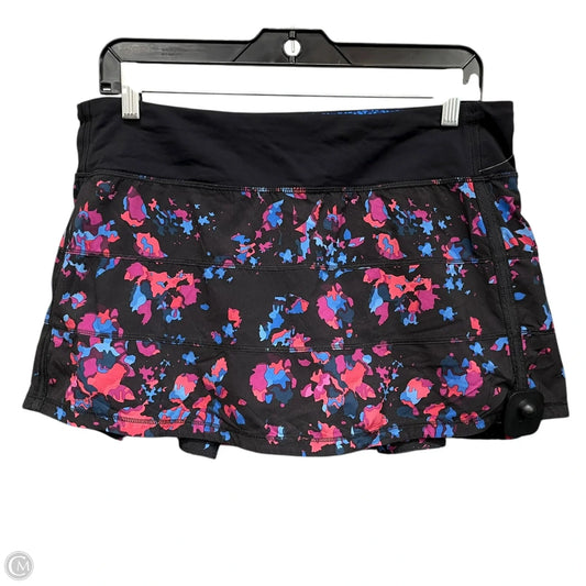Athletic Skort By Lululemon In Black & Pink, Size: 10