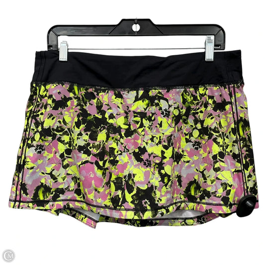 Athletic Skort By Lululemon In Pink & Yellow, Size: 10