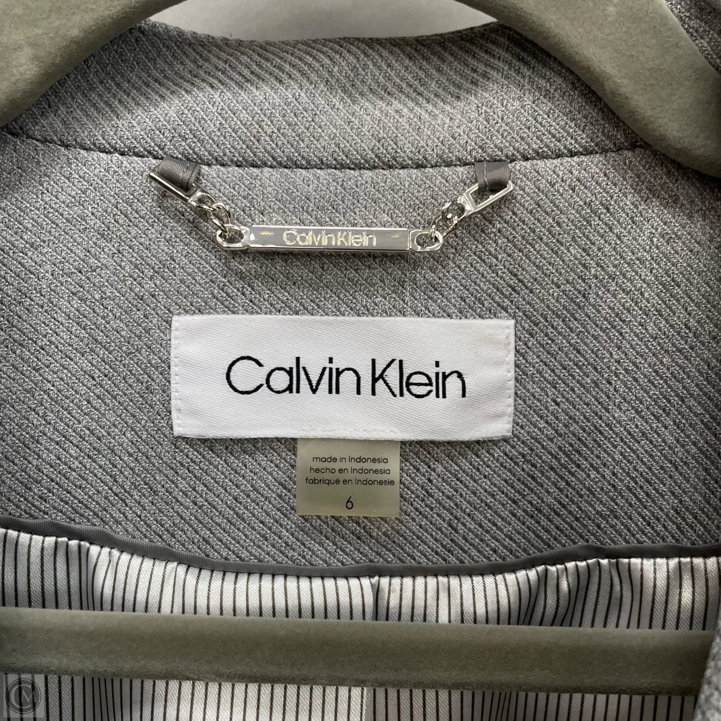 Blazer By Calvin Klein In Grey, Size: 6
