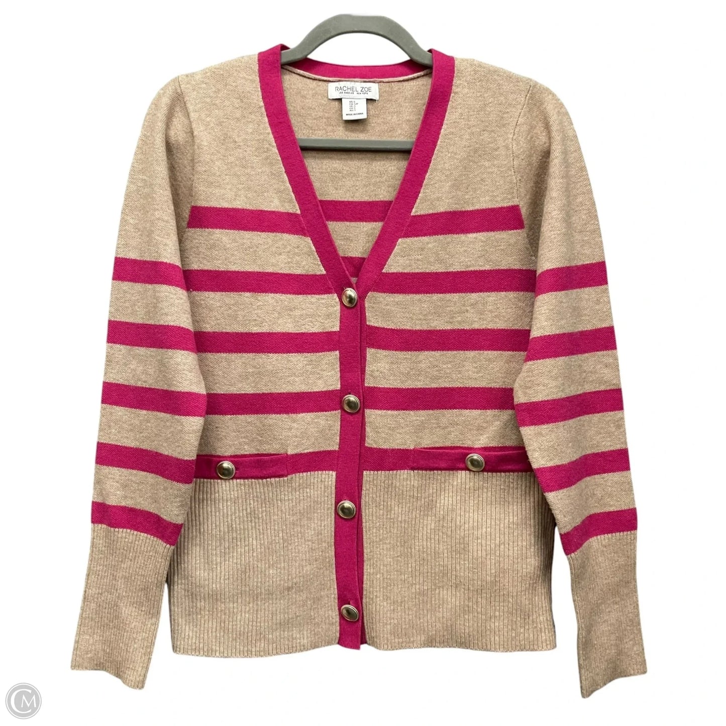 Cardigan By Rachel Zoe In Pink & Tan, Size: S
