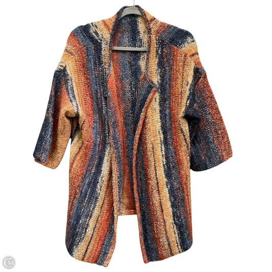 Sweater Cardigan By Soft Surroundings In Blue & Orange, Size: M