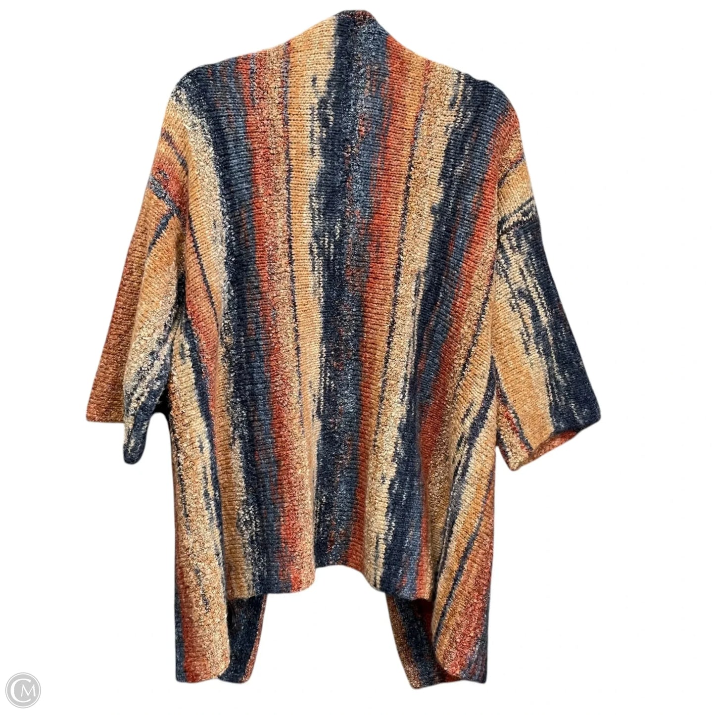 Sweater Cardigan By Soft Surroundings In Blue & Orange, Size: M