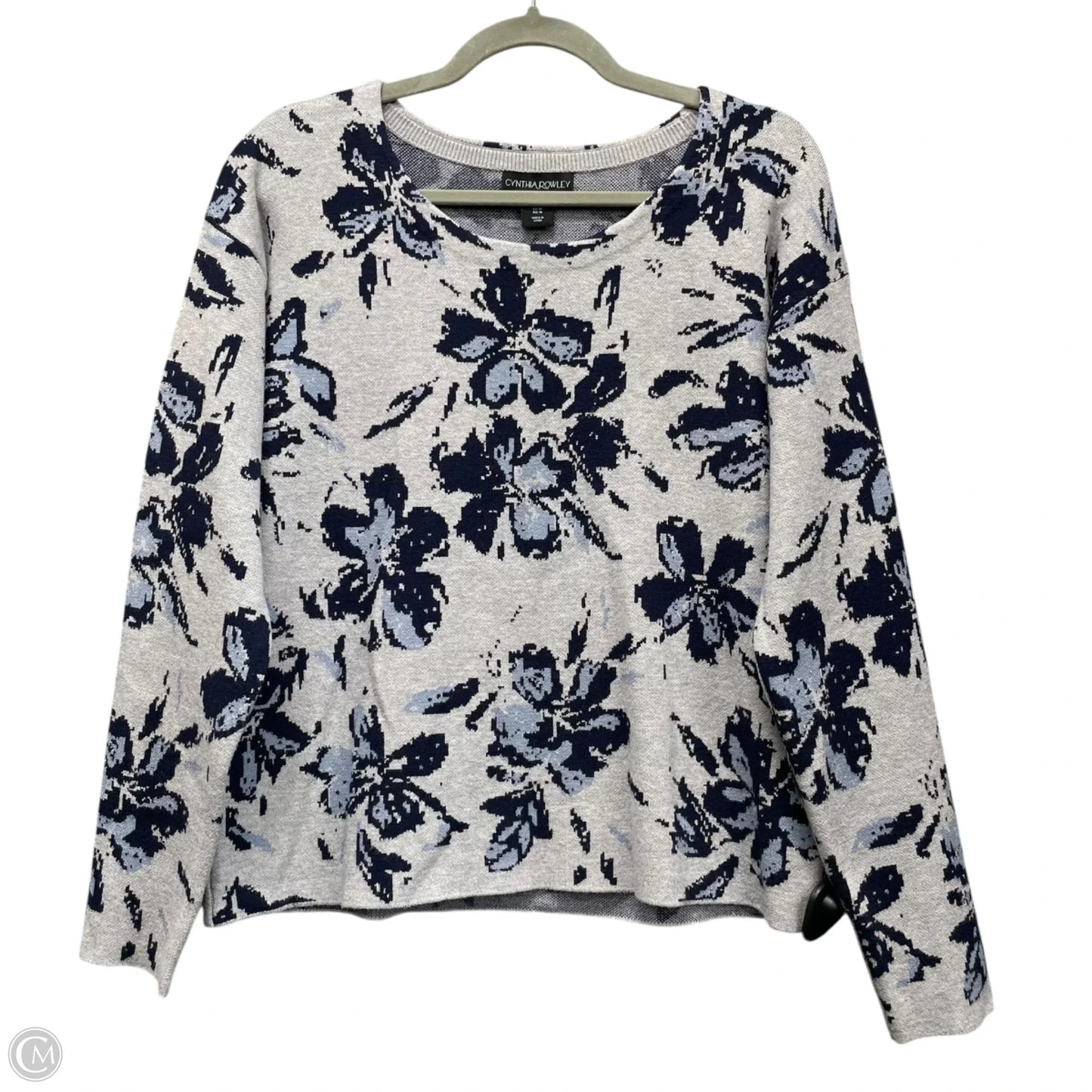 Sweater By Cynthia Rowley In Blue & Grey, Size: M