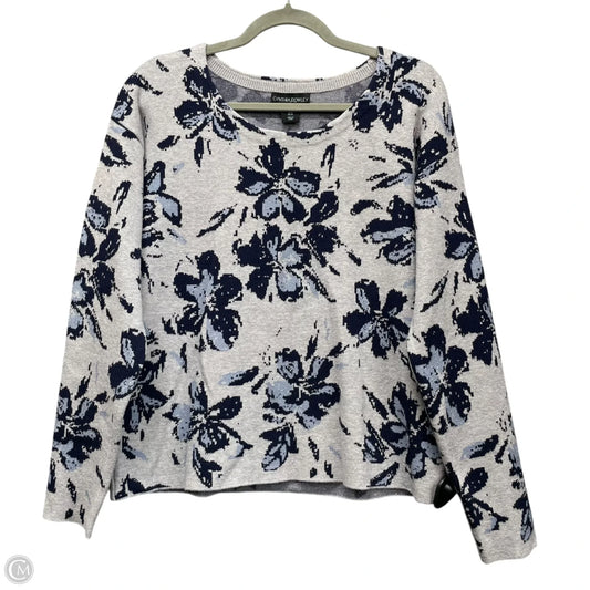 Sweater By Cynthia Rowley In Blue & Grey, Size: M
