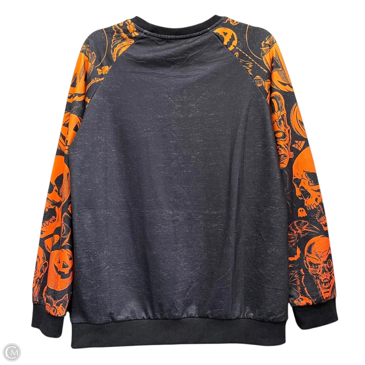 Sweatshirt Crewneck By Clothes Mentor In Black & Orange, Size: L