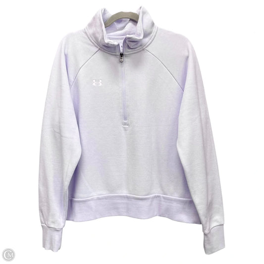 Athletic Top Long Sleeve Collar By Under Armour In Purple, Size: L