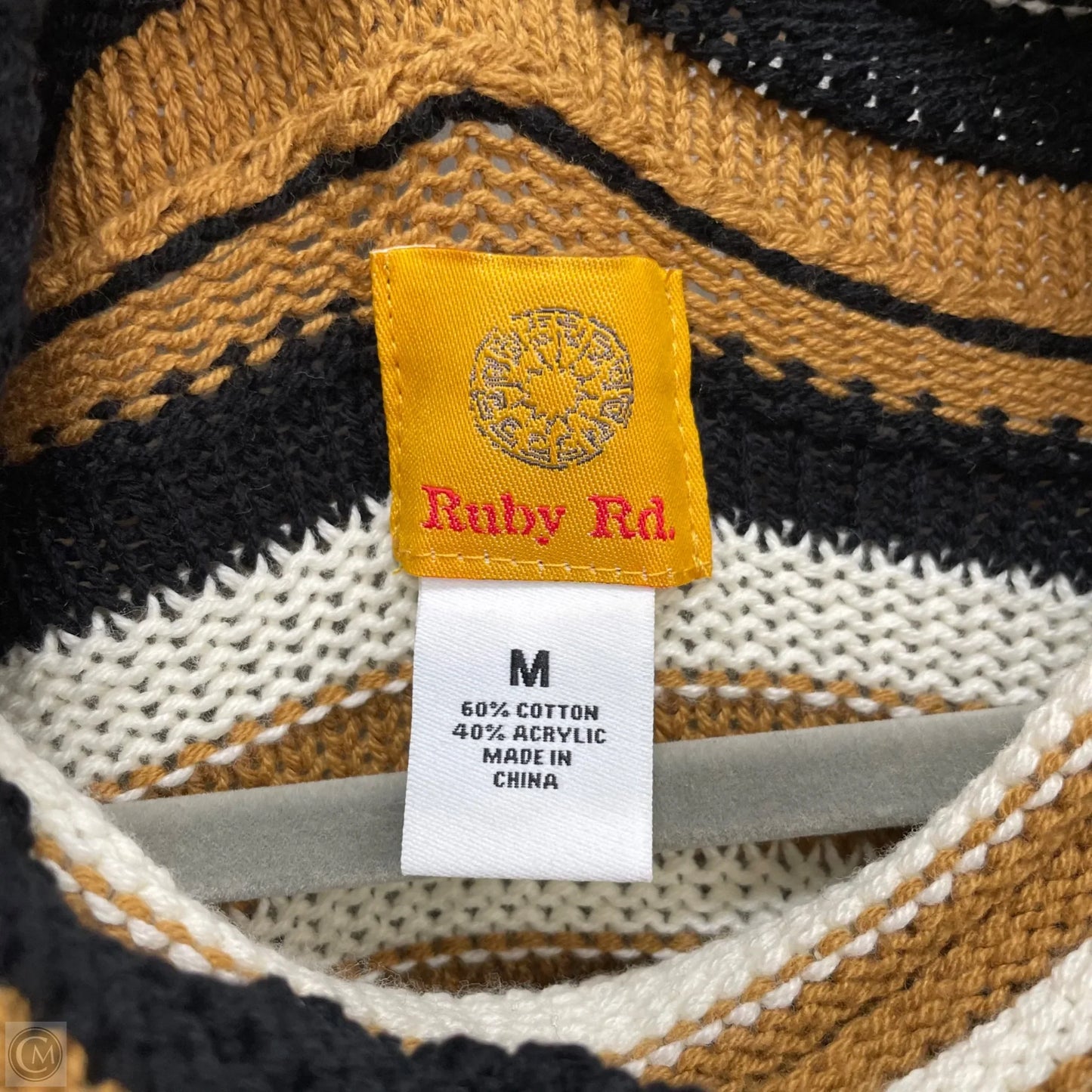 Sweater By Ruby Rd In Black & Tan, Size: M