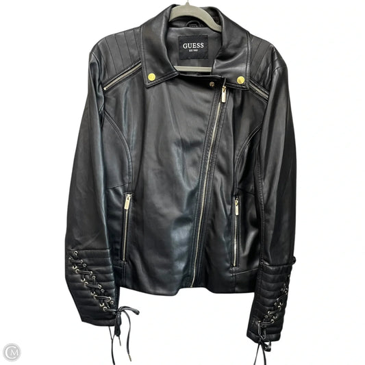 Jacket Moto By Guess In Black, Size: Xl