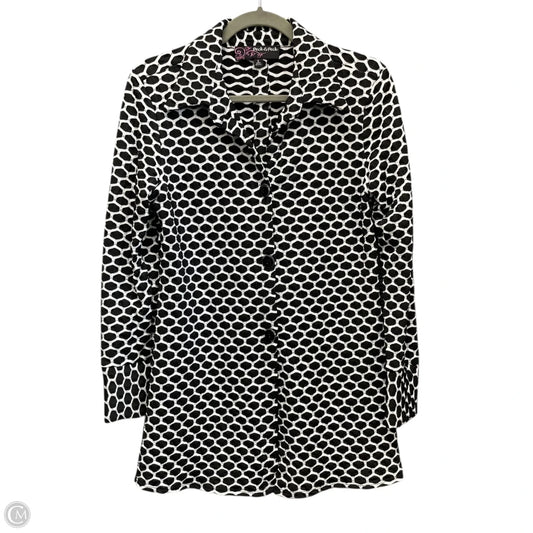 Jacket Shirt By Peck And Peck In Black & White, Size: S