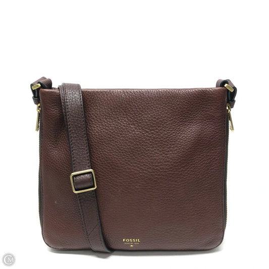 Crossbody Leather By Fossil, Size: Medium