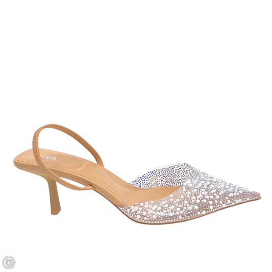 Sandals Heels Kitten By Zara In Tan & White, Size: 11