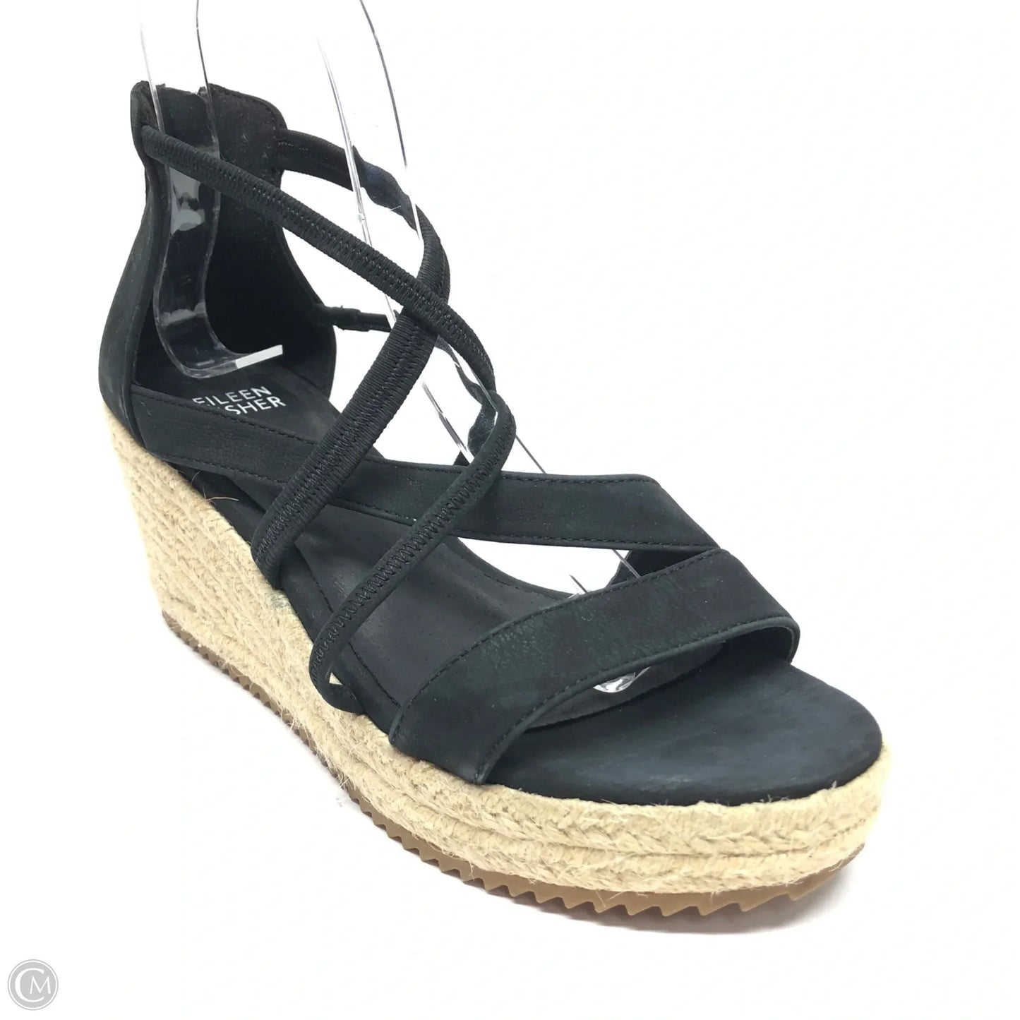 Sandals Heels Wedge By Eileen Fisher In Black, Size: 7.5