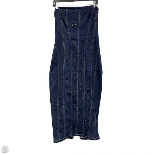 Dress Casual Midi By Anthropologie In Blue Denim, Size: L