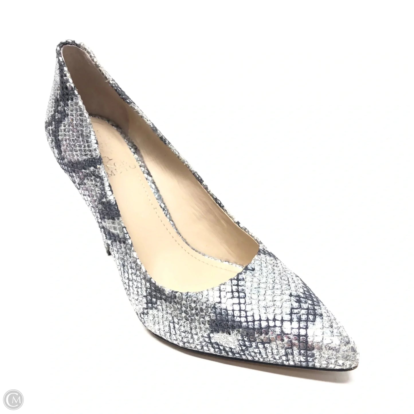 Shoes Heels Stiletto By Vince Camuto In Silver, Size: 8