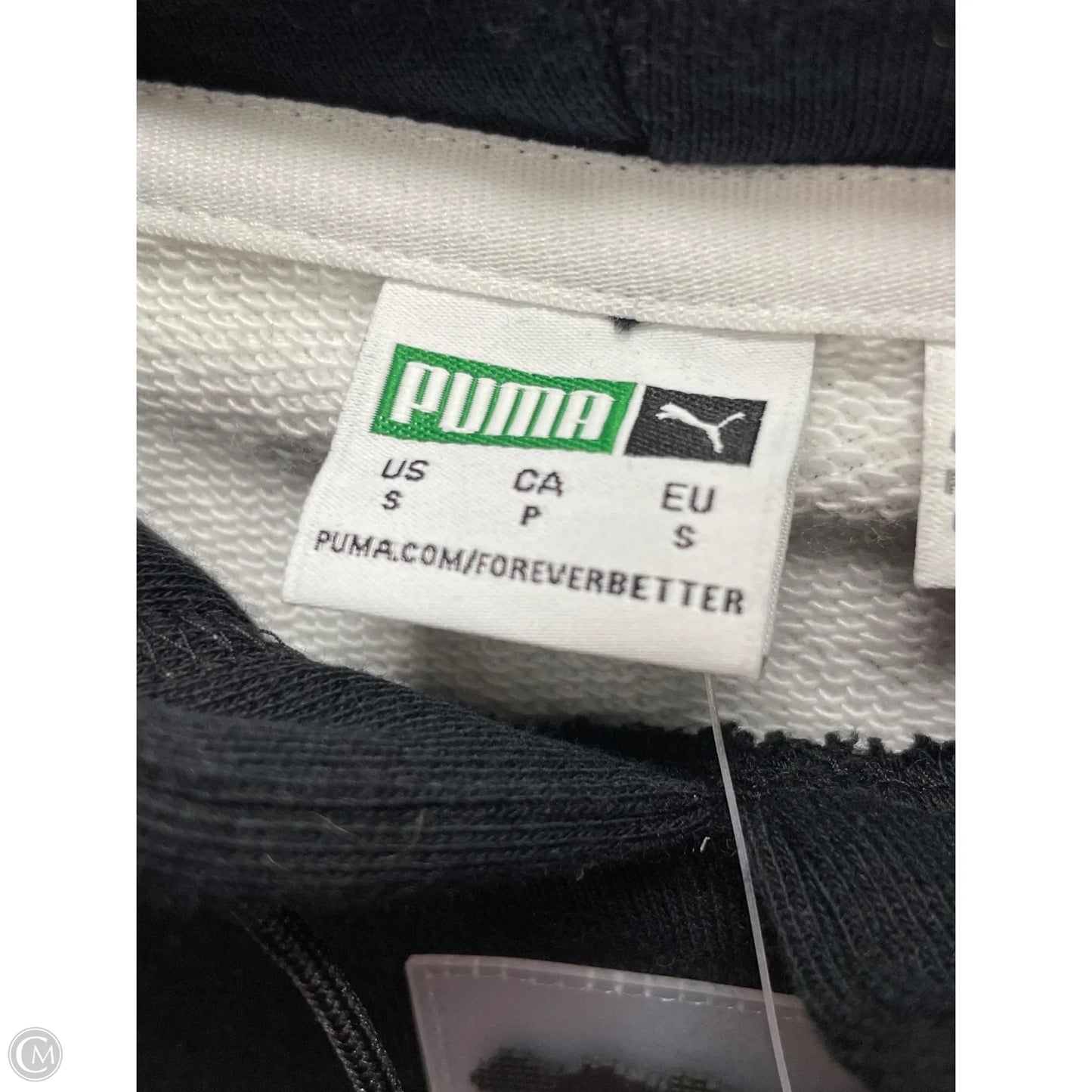 Sweatshirt Hoodie By Puma In Black & White, Size: S