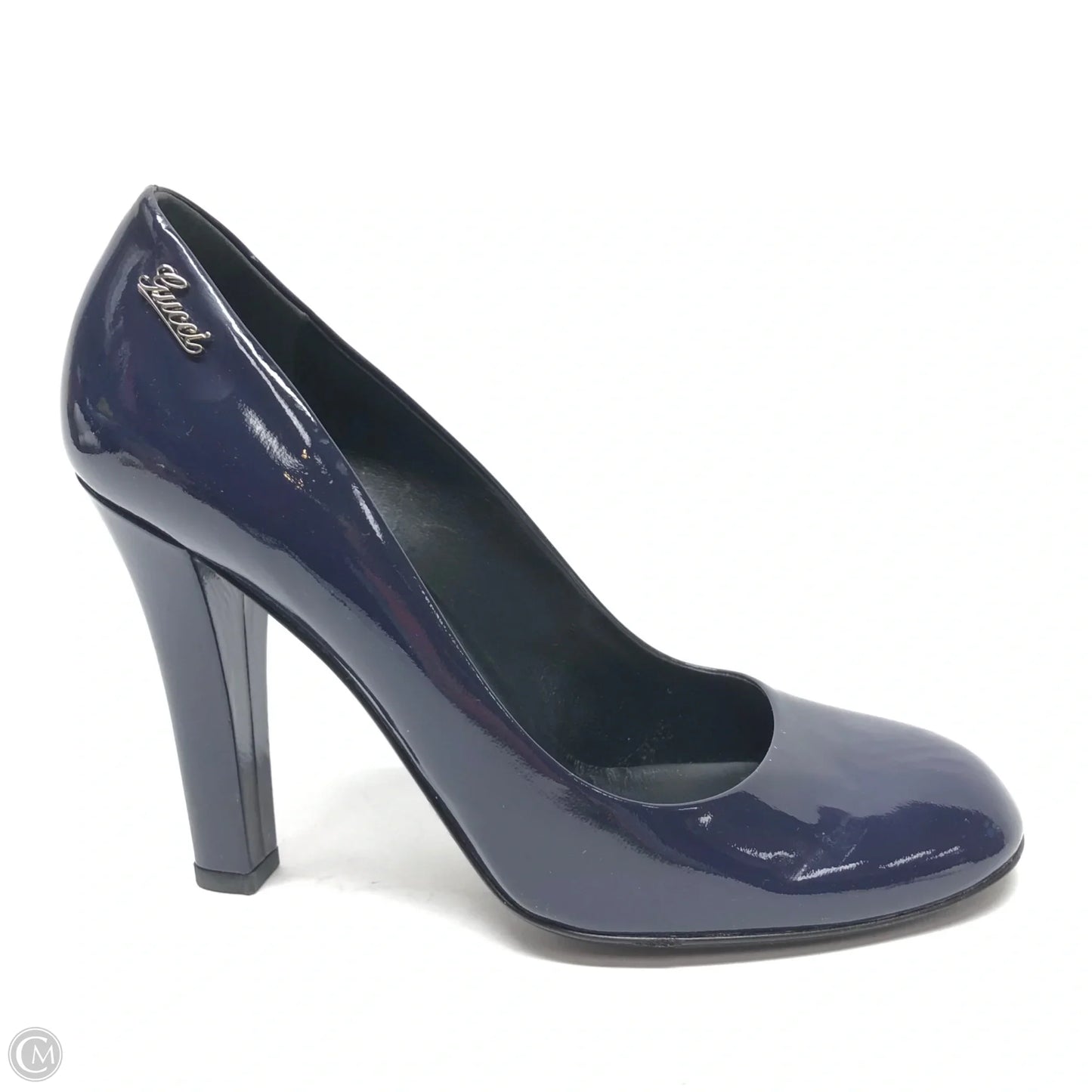 Shoes Luxury Designer By Gucci In Navy, Size: 8.5