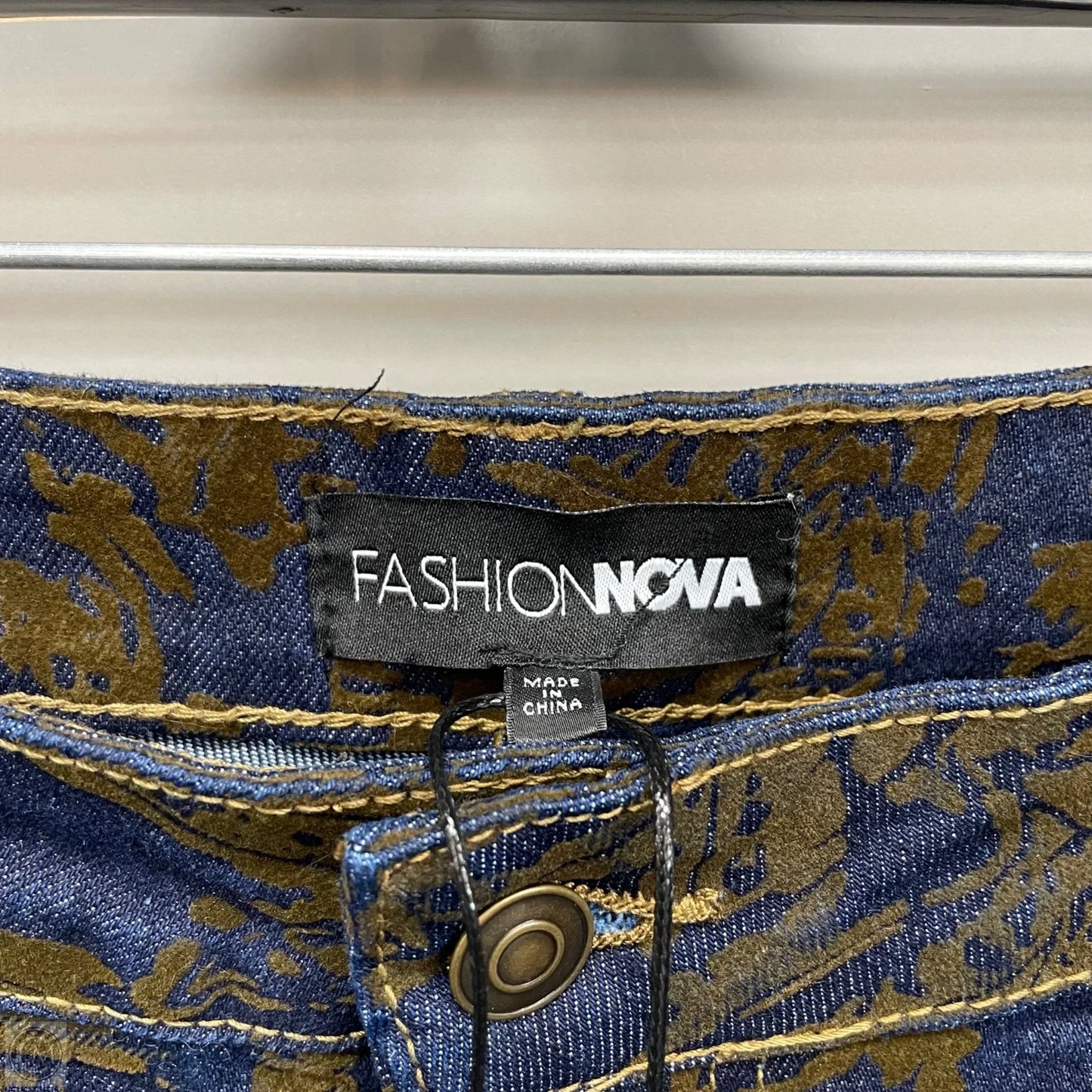 Jeans Wide Leg By Fashion Nova In Blue & Brown, Size: 14