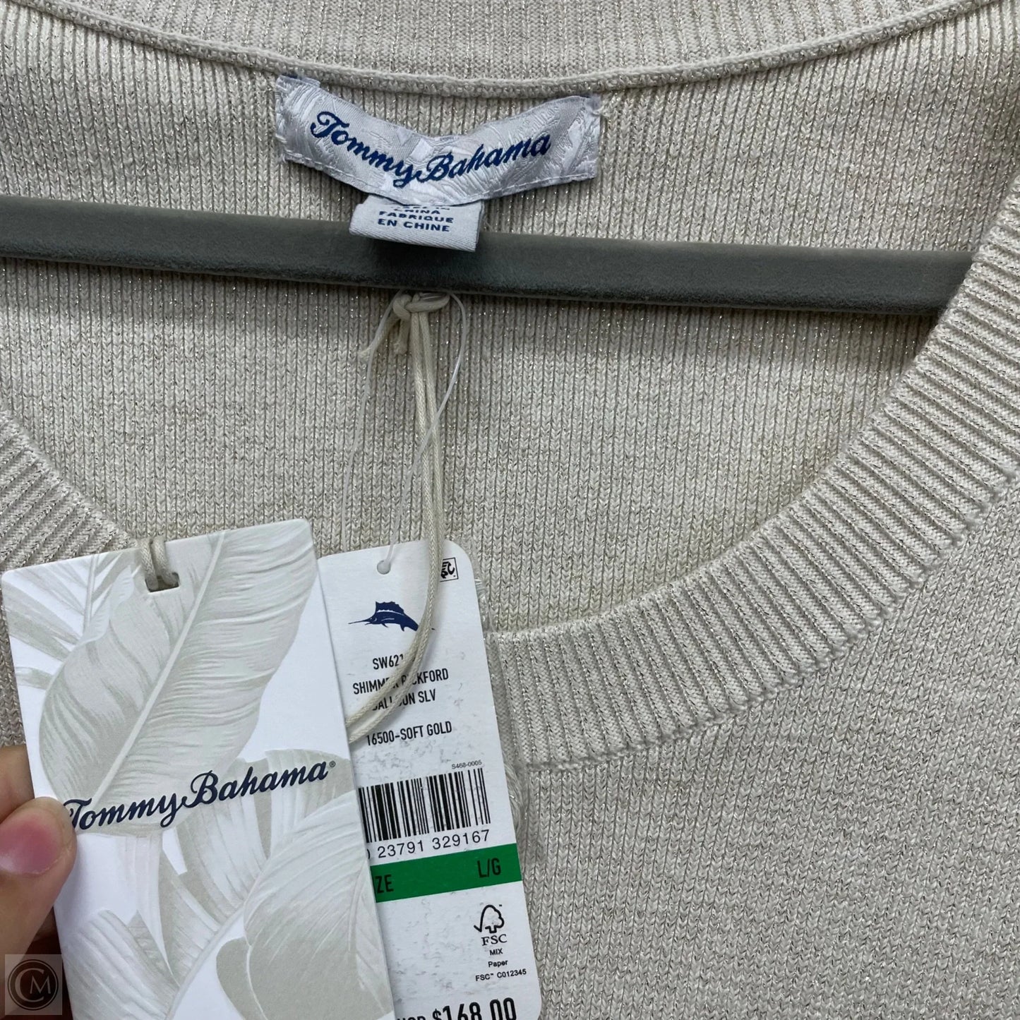 Dress Sweater By Tommy Bahama In Beige, Size: L