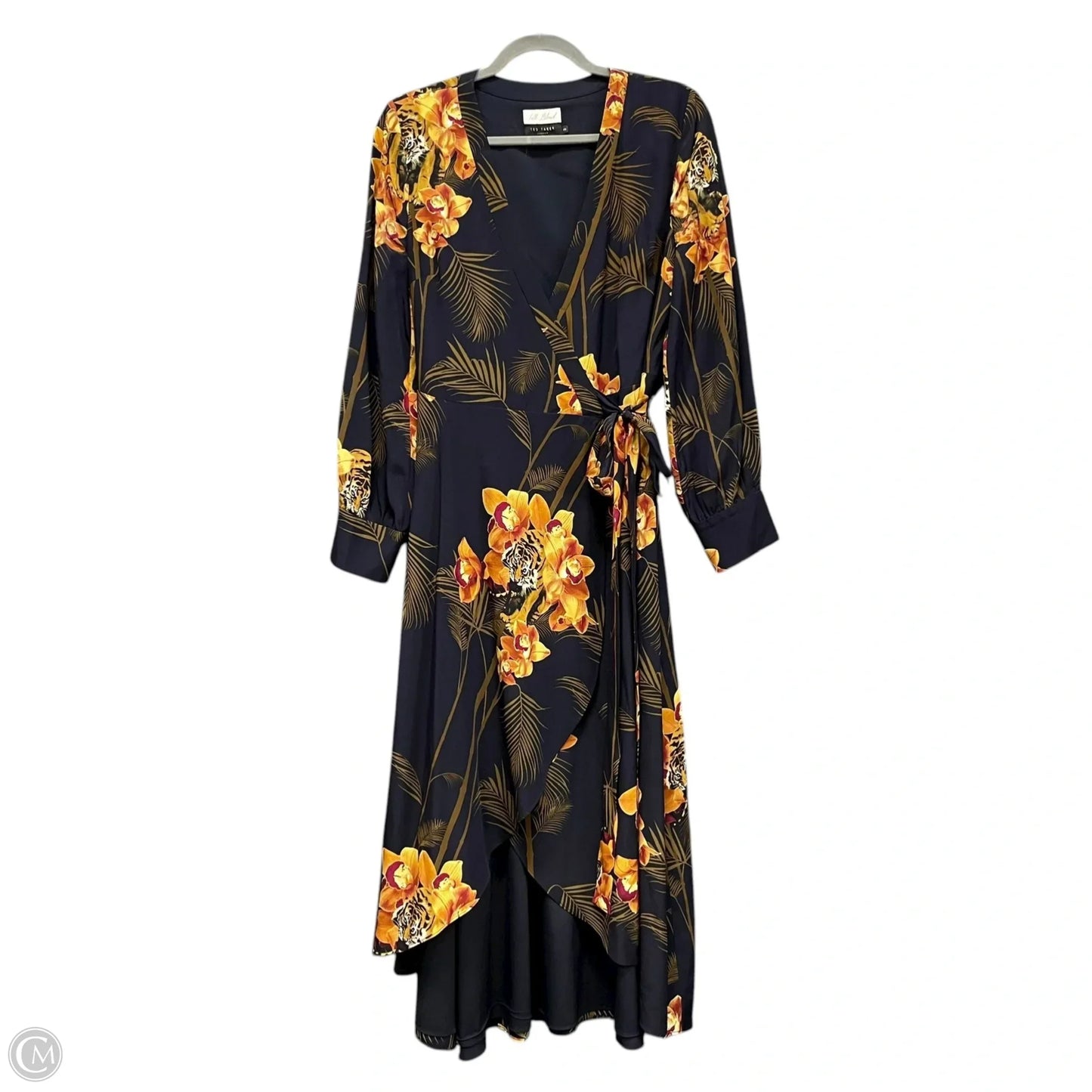 Dress Casual Midi By Ted Baker In Blue & Orange, Size: S