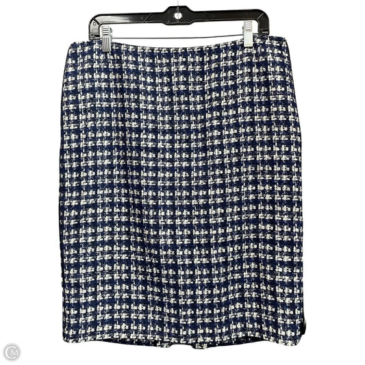 Skirt Designer By Lafayette 148 In Blue & White, Size: 10