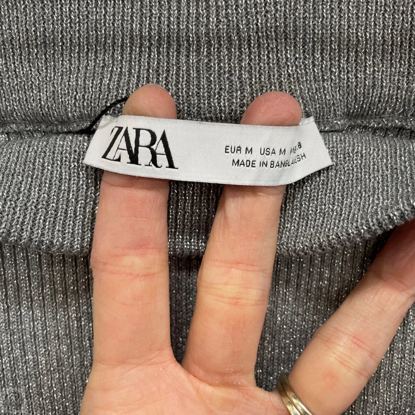 Skirt Midi By Zara In Silver, Size: M