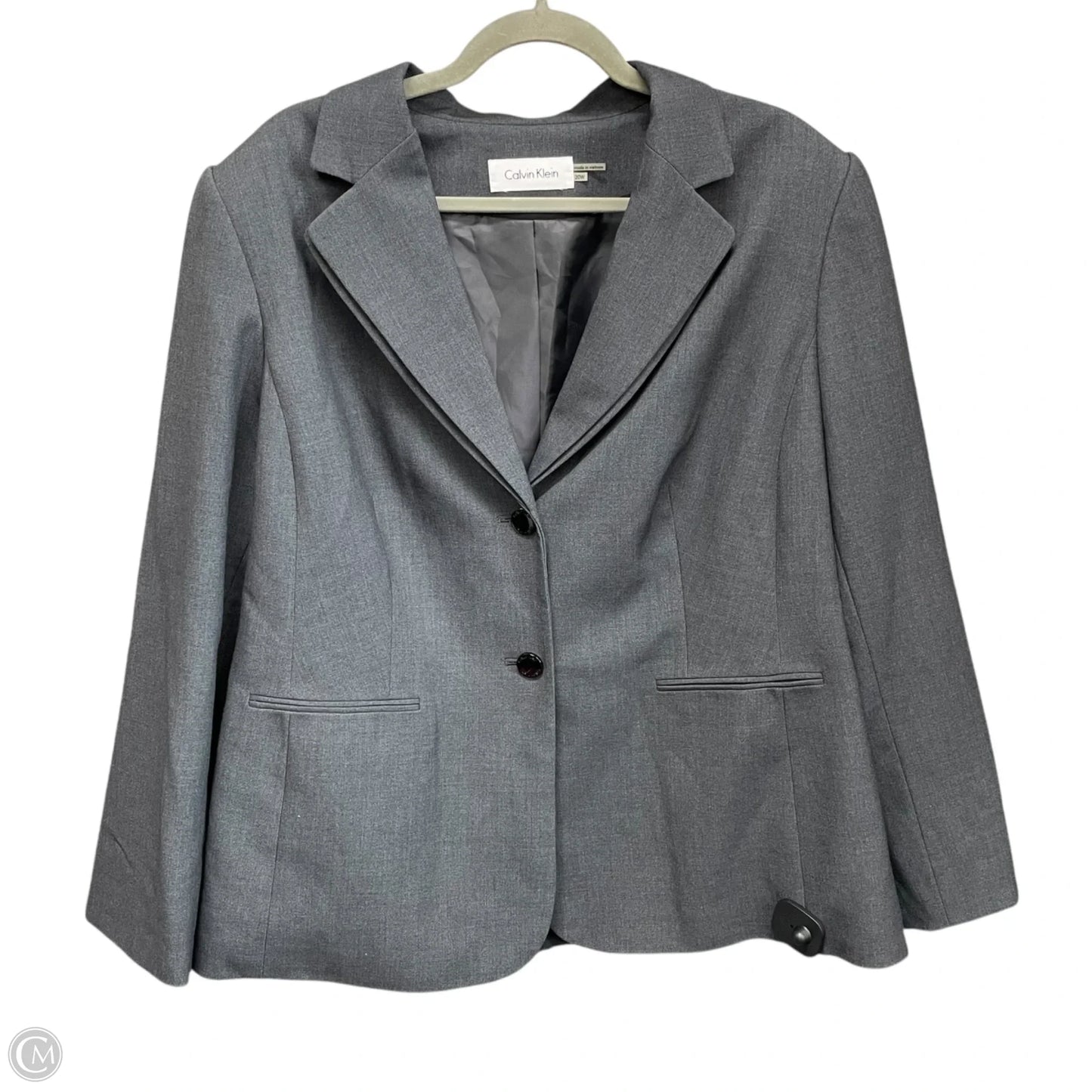 Blazer By Calvin Klein In Grey, Size: 20