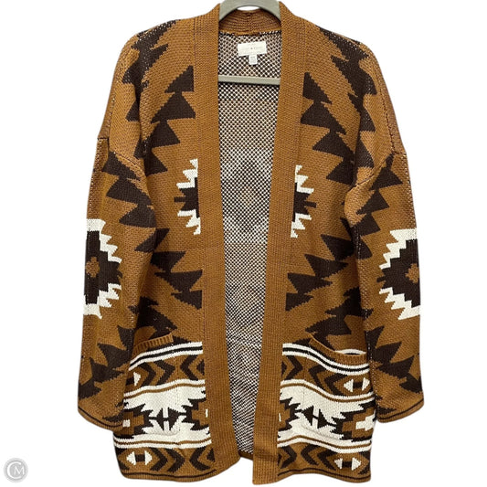 Sweater Cardigan By Lucky Brand In Brown, Size: M