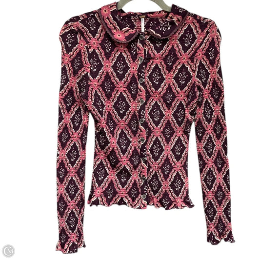 Top Long Sleeve By Free People In Pink & Purple, Size: Xs
