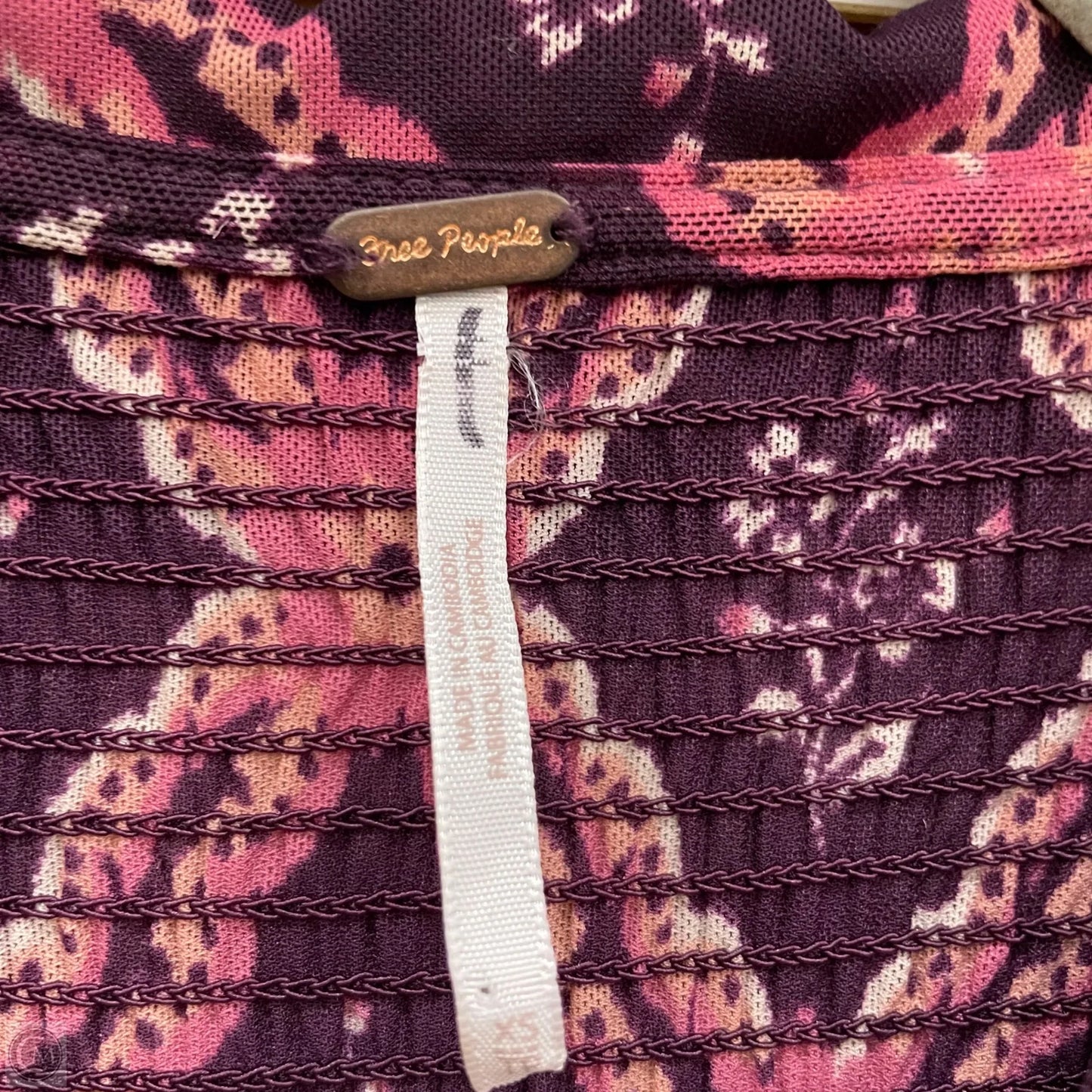 Top Long Sleeve By Free People In Pink & Purple, Size: Xs