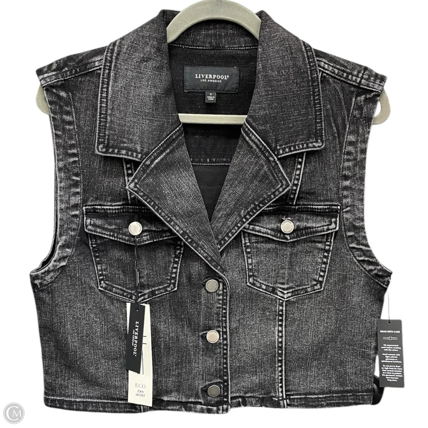 Vest Other By Liverpool In Black Denim, Size: S