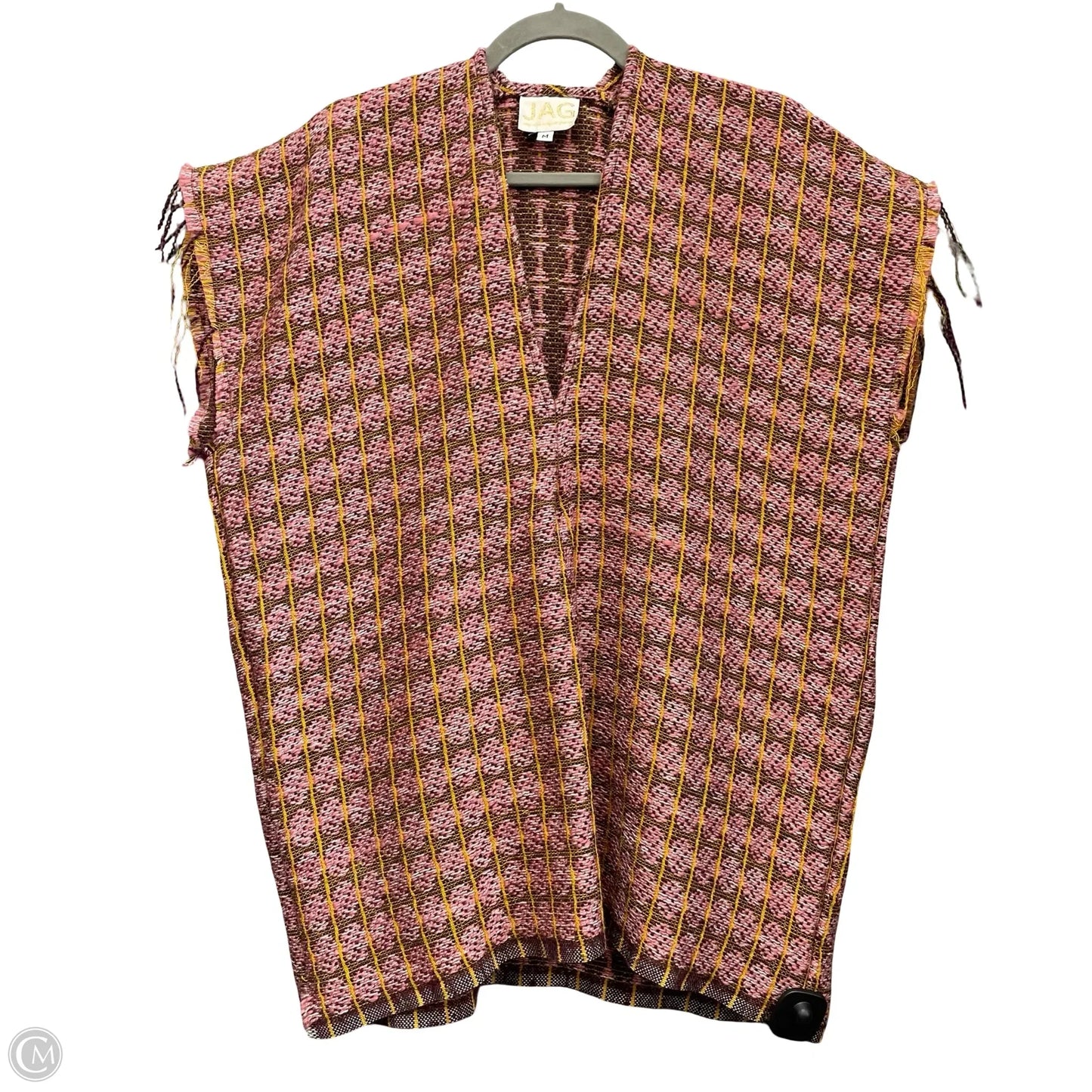 Tunic Short Sleeve By Jag In Brown & Pink, Size: M
